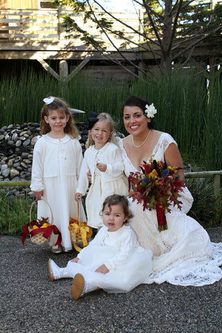 The Bride and her flower girls at Costanoa, florals by Gorgeous and Green