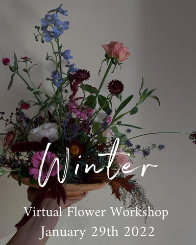 The Winter Virtual Workshop by Gorgeous and Green covers centerpieces with flower frogs as support structure