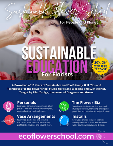 Eco Flower School Flyer and Discount Code for the Sustainable Flower School