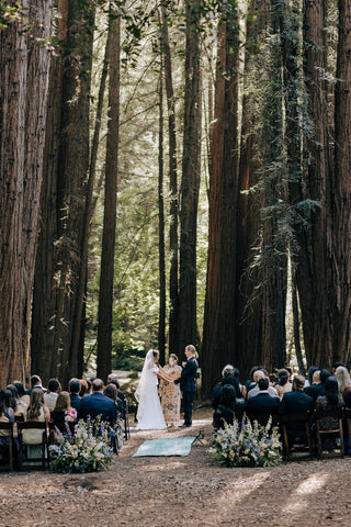 Spring wedding ceremony at Old Mill Park Mill Valley by Gorgeous and Green photo by Gretchen Gause