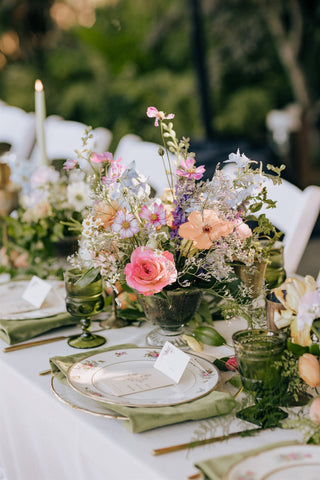 Photo Details of centerpiece by Gorgeous and Green using agrawool and moss Mill Valley Outdoor Art Club