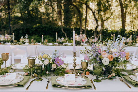 Table Centerpieces at the Mill Valley Outdoor Art Club by Gorgeous and Green