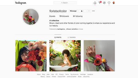 Florists Of Color Instagram Page