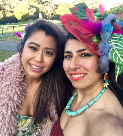 My friend and I doing our Amazonian thing at the Conservatory of Flowers