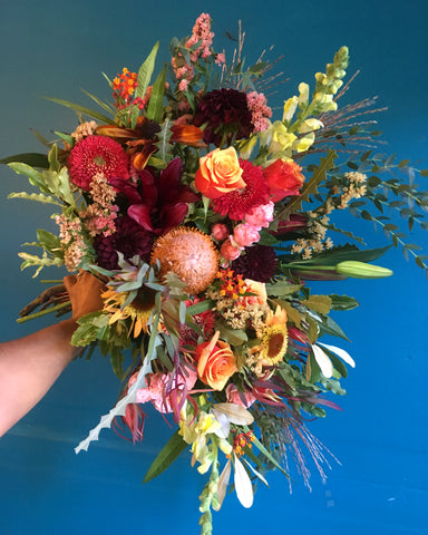 a large local grown bouquet example from Gorgeous and Green
