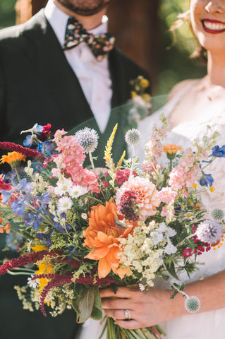 Wedding Flowers by Gorgeous and Green florist for a wedding at the Piedmont Community Hall