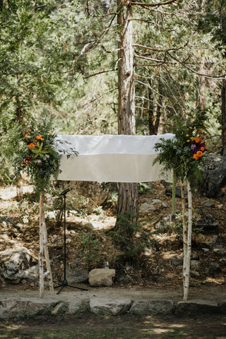 Chuppah decor for Yosemite wedding by Gorgeous and Green 