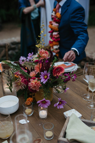 Centerpiece Details colorful romantic Fall Wedding Carmel by Gorgeous and Green The Holly Farm Laurken Kendall