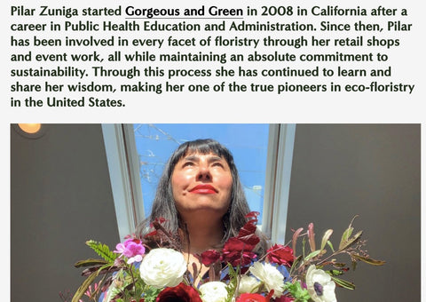 Pilar Zuniga a Sustainable Floristry Network Ambassador blog interview