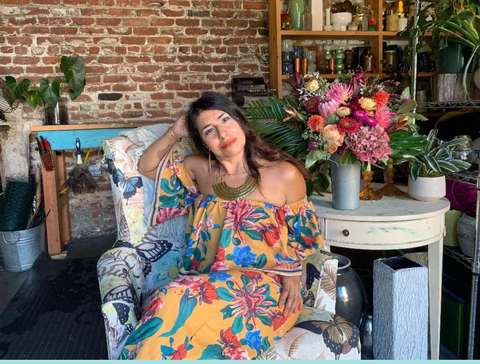 Pilar Zuniga in one of her Oakland Floral Studios, speaker on marketing the green flower business at the Slow Flowers Summit