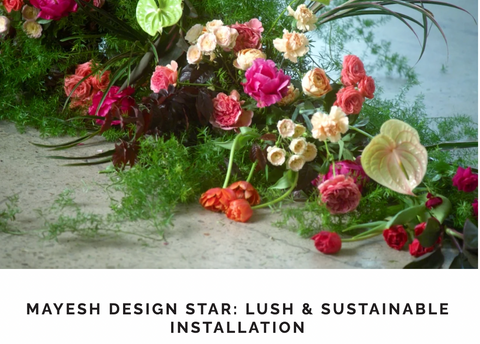 Watch Pilar Zuniga's Mayesh Design Star Video Tutorial on a Sustainable and Lush Flower Installation for weddings, corporate events and photoshoots