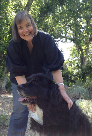 Giant dog and gardener is Boise who let me forage for flowers