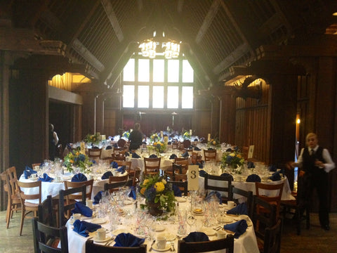 Overgrown Pedestal Table centerpiece for reunion at UC Berkeley Faculty Club by Gorgeous and Green