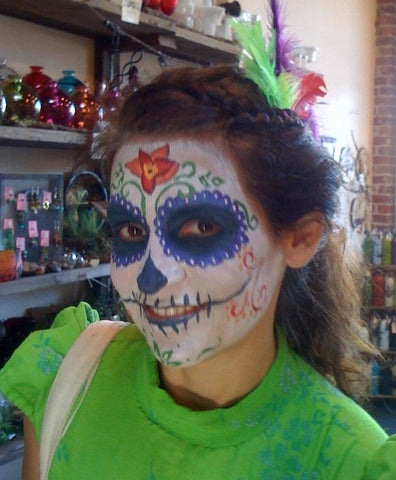 Day of the Dead face painting my me at Gorgeous and Green