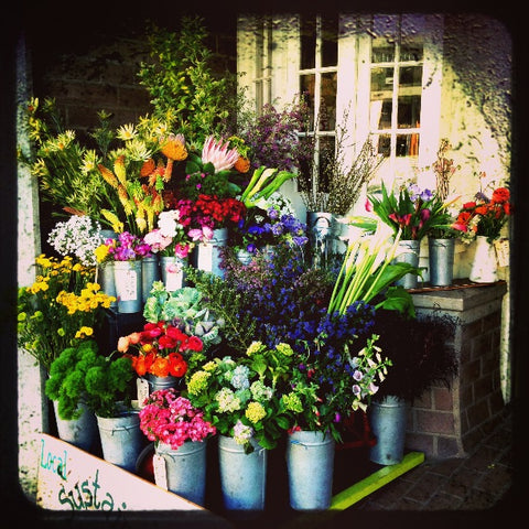 The flower array at the Gorgeous and Green boutique
