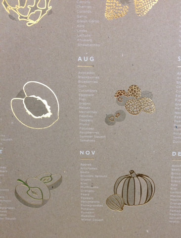 Young America Creative gold foil seasonal calendars sold by Gorgeous and Green