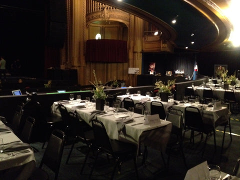 Rows and Rows of tables for Gaffta Event at the Warfield by Gorgeous and Green
