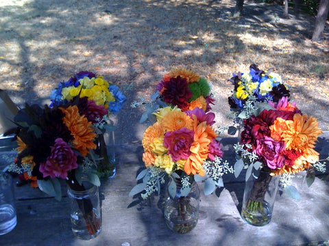 Various bridesmaid bouquets for a local East Bay Wedding by Gorgeous and Green