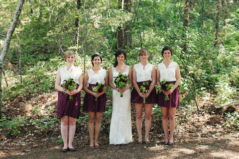 The Bride and her bridesmaids, wedding flowers by Gorgeous and Green