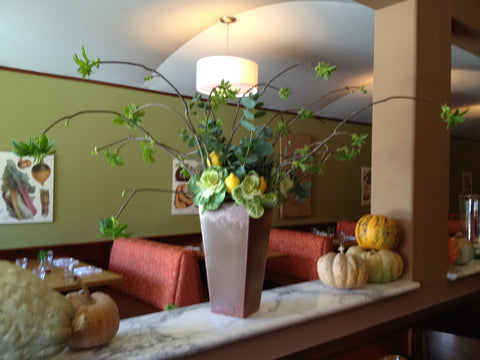 large restaurant dining room arrangement by Gorgeous and Green