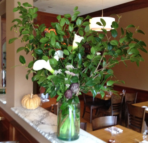 Large dining room arrangement for local restaurant in Berkeley by Gorgeous and Green