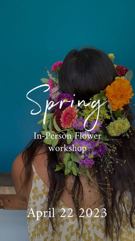 The Spring In Person Flower Workshop by Gorgeous and Green will cover head garlands and hand gathered posies