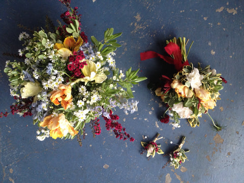 The flowers by Gorgeous and Green on our studio floor