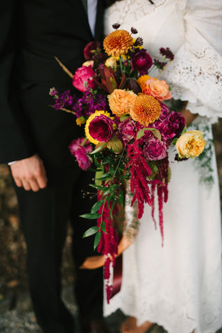 The fall bountiful and dripping bouquet by Gorgeous and Green