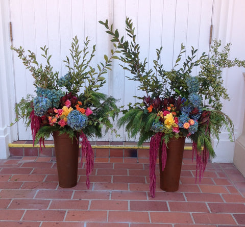 Two large and branchy arrangements for the altar at St Vincent's School for Boys by Gorgeous and Green