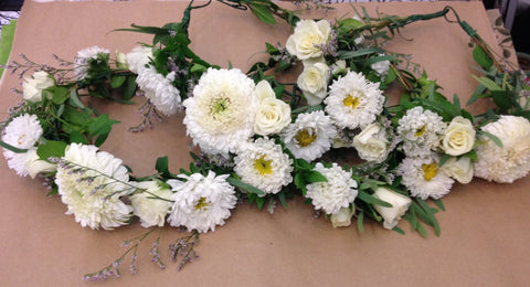 white bridesmaid flower crowns 