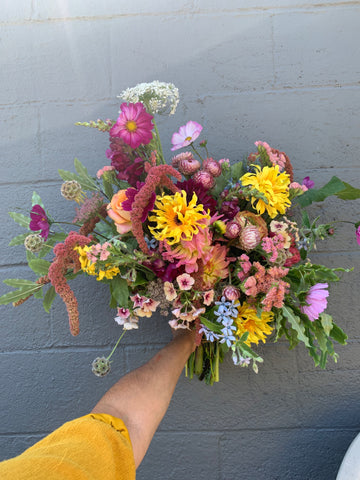 wild hand tied bouquet or posie by Gorgeous and Green 