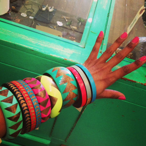 Voz collective bangles in the boutique Gorgeous and Green