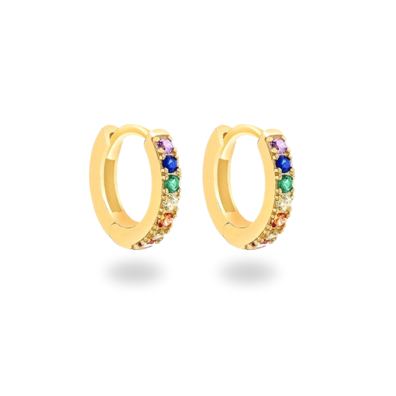 Billede af Mini Rainbow Hoops 18K Forgyldt