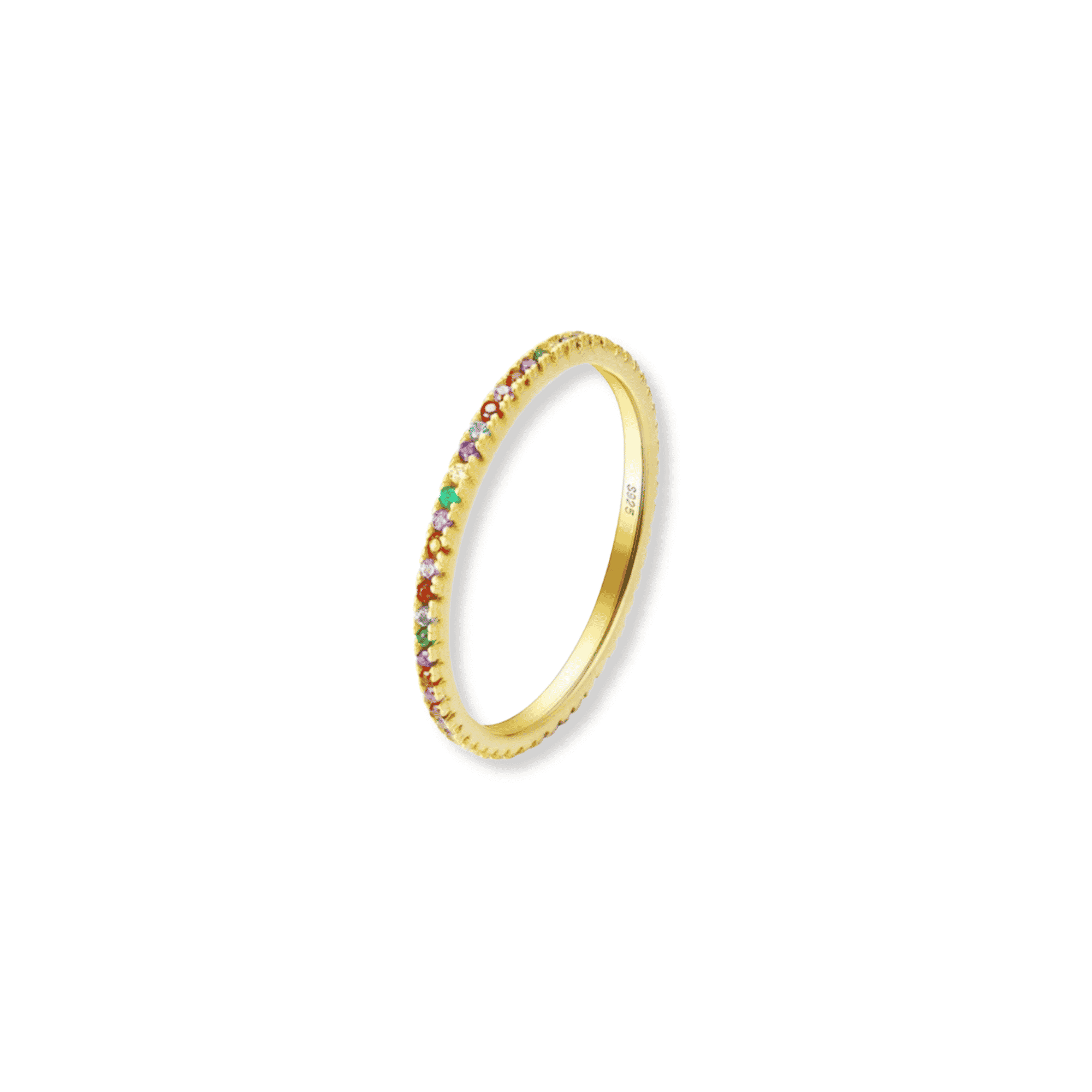 Billede af Rainbow Ring 18K Forgyldt - 49