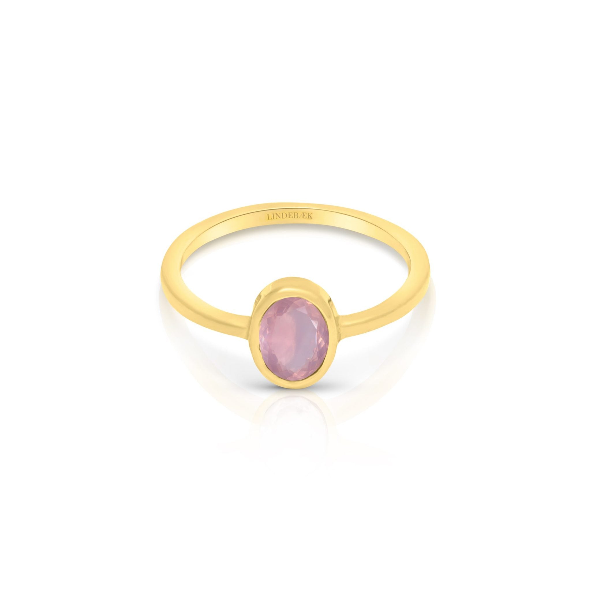 Se Empowerment Ring Rose Quartz 18K Forgyldt - 49 hos Lindebæk Smykker