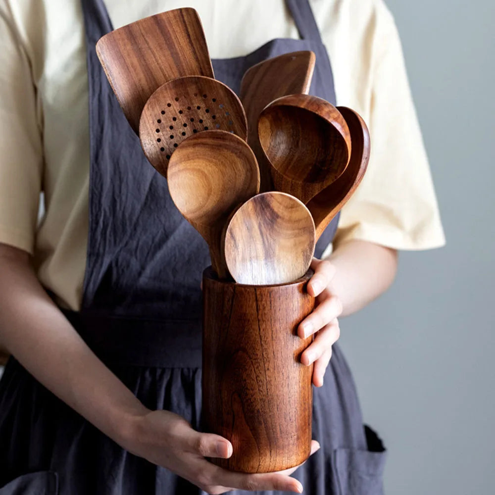 Set Ustensiles de cuisine en Bois d'Acacias