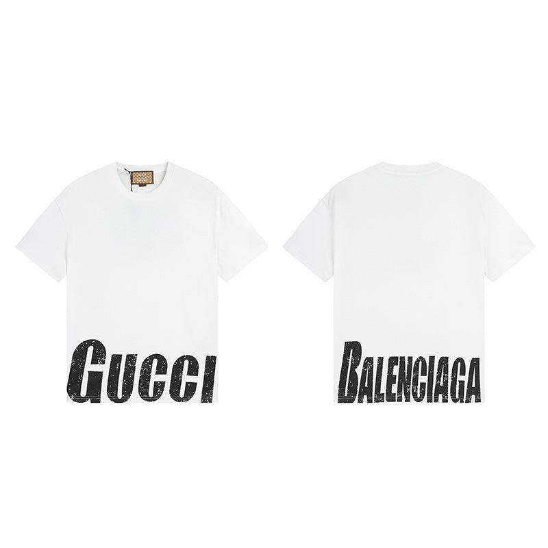 GG&Balenciaga Fashion Quality casual simple short-sleeved T-shirt top Unisex