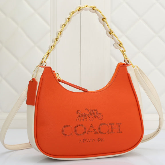 Coach 2023 Women New Hot Sale Letter Print Handbag Shoulder Bag 