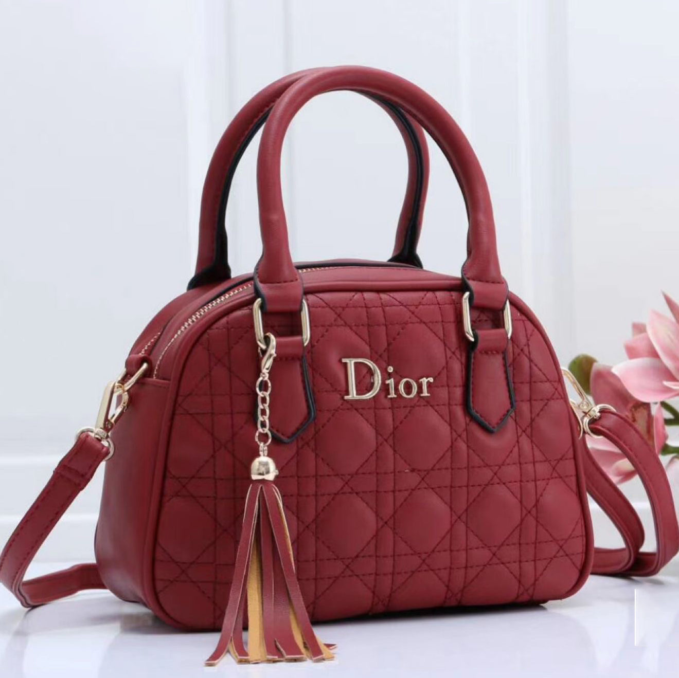 Dior Women Leather Shoulder Bag Satchel Tote Bag Handbag Shoppin