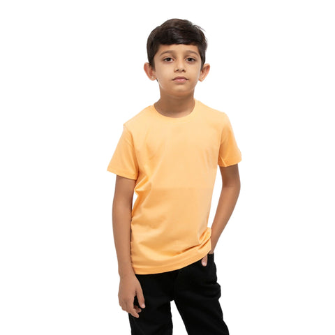 Solid Boys Cotton T-Shirt (Orange)