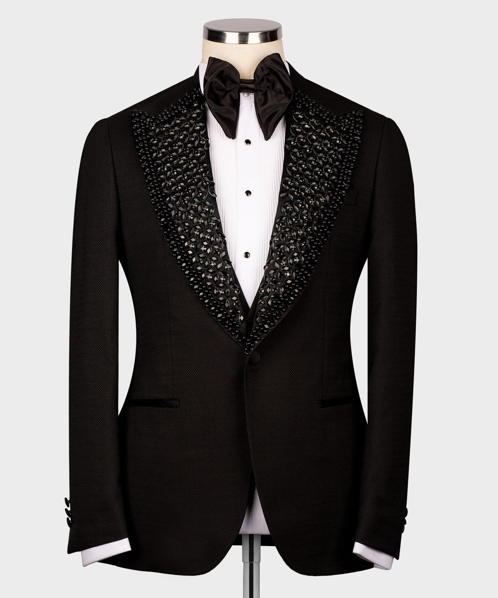 BLACK GEM STONE BLACK SPECIAL TUXEDO – Black Tuxedo Style - Custom Design