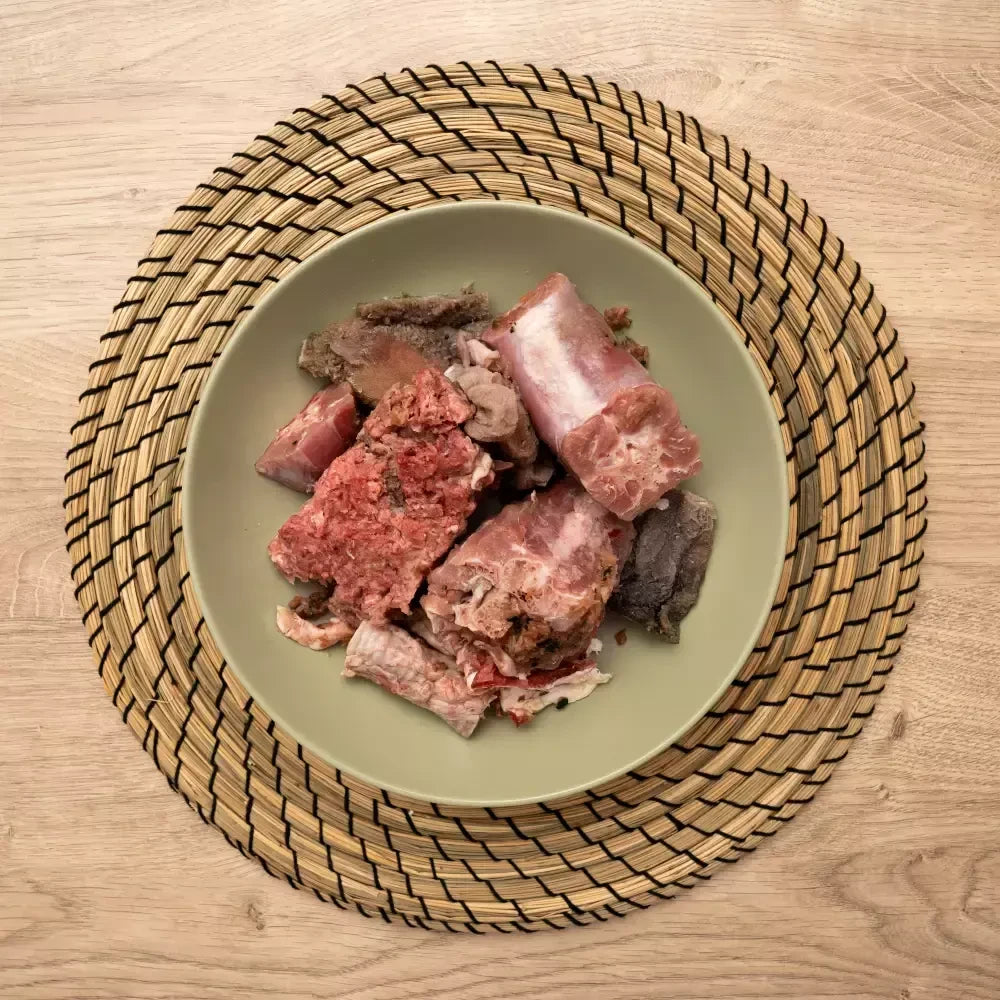 Menú BARF de cordero y pavo en trozos 6 KG
