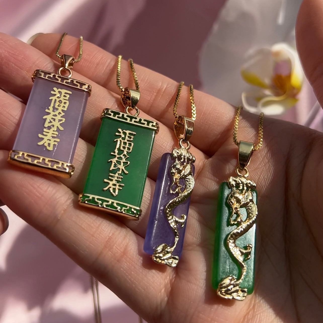 Green Jade Stone Dragon Pendant Necklace Amulet Protection Necklace  Handmade | eBay