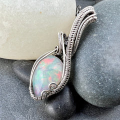 sterling silver opal pendant