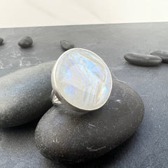 sterling silver moonstone cocktail ring
