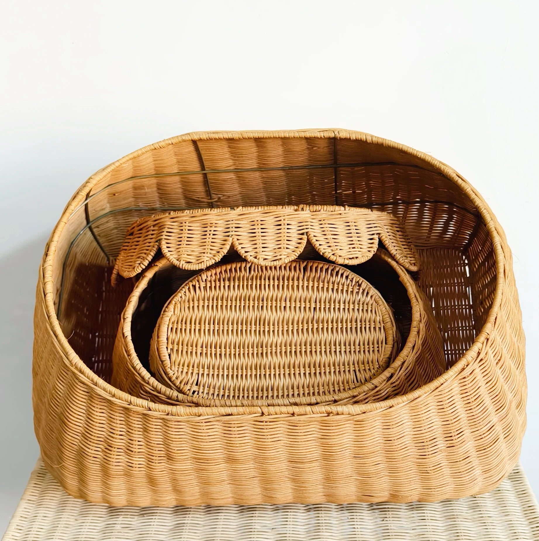 Scalloped Storage Baskets with Lids