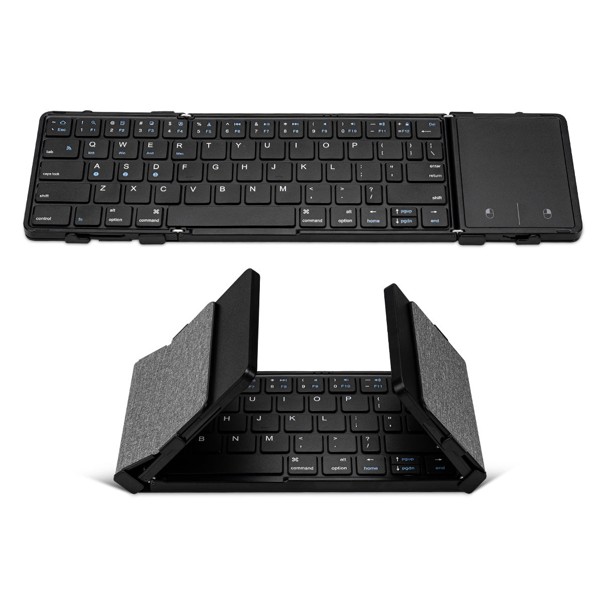 Hotsale Tri-fold Slim Thin Tri-mode 64keys Mini Linen Cover Bluetooth Foldable keyboard