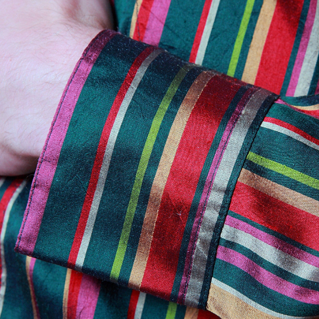 Celebration striped Silk Mens Shirt | Shubrah