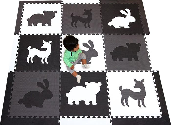 black and white playmat