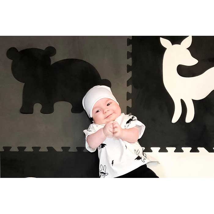 Foam Tile Playmat Black And White Play Mat Softtiles